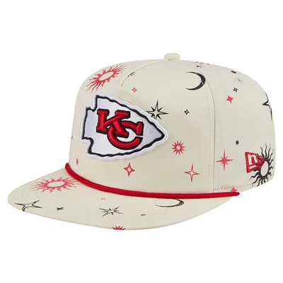Men's New Era Cream Kansas City Chiefs Celestial Golfer Adjustable Hat