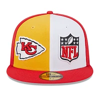 Casquette ajustée 59FIFTY pour homme Kansas City Chiefs 2023 Sideline New Era or/rouge