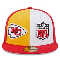 Casquette ajustée 59FIFTY pour homme Kansas City Chiefs 2023 Sideline New Era or/rouge