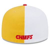 Casquette ajustée 59FIFTY pour homme Kansas City Chiefs 2023 Sideline New Era or/rouge