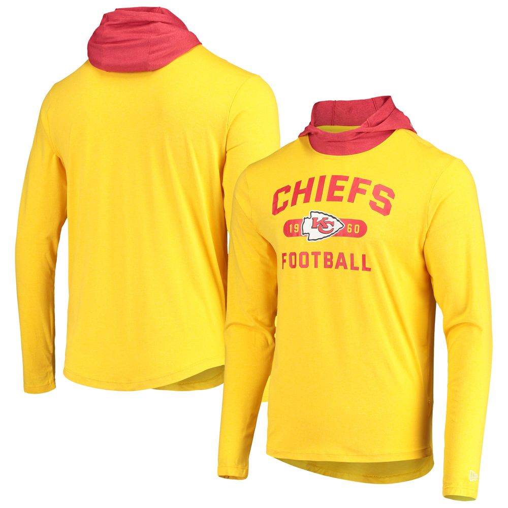 Men's New Era Red Kansas City Chiefs Current Day Long Sleeve Hoodie T-Shirt Size: Small