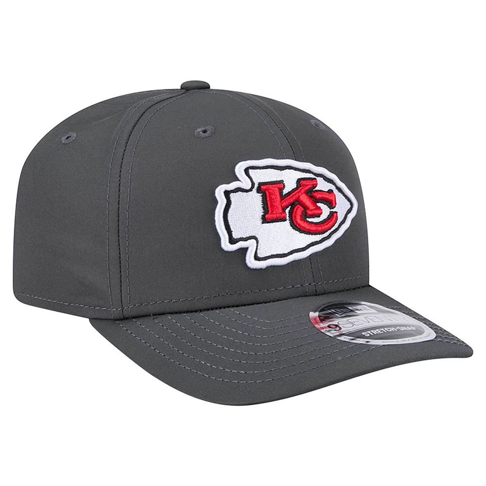 Casquette extensible à boutons-pression 9SEVENTY Graphite Kansas City Chiefs New Era pour homme