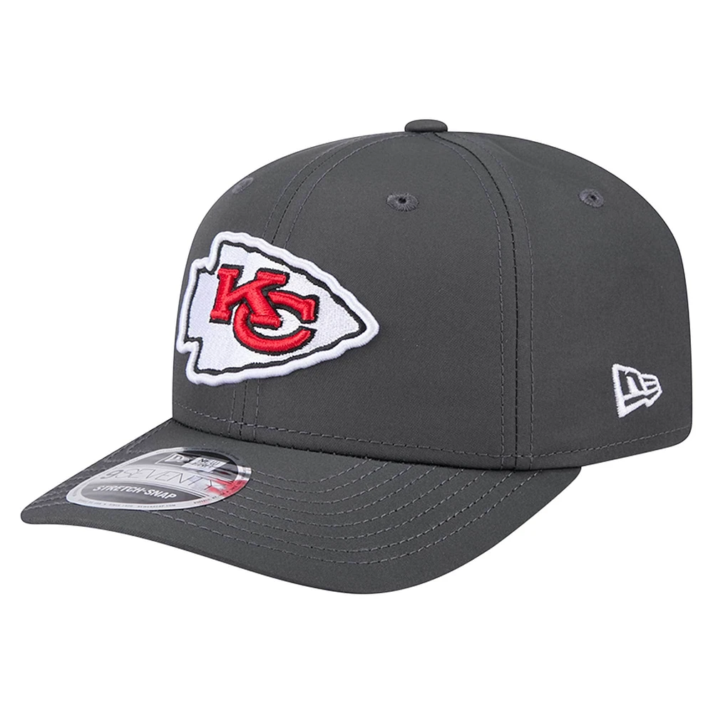 Casquette extensible à boutons-pression 9SEVENTY Graphite Kansas City Chiefs New Era pour homme