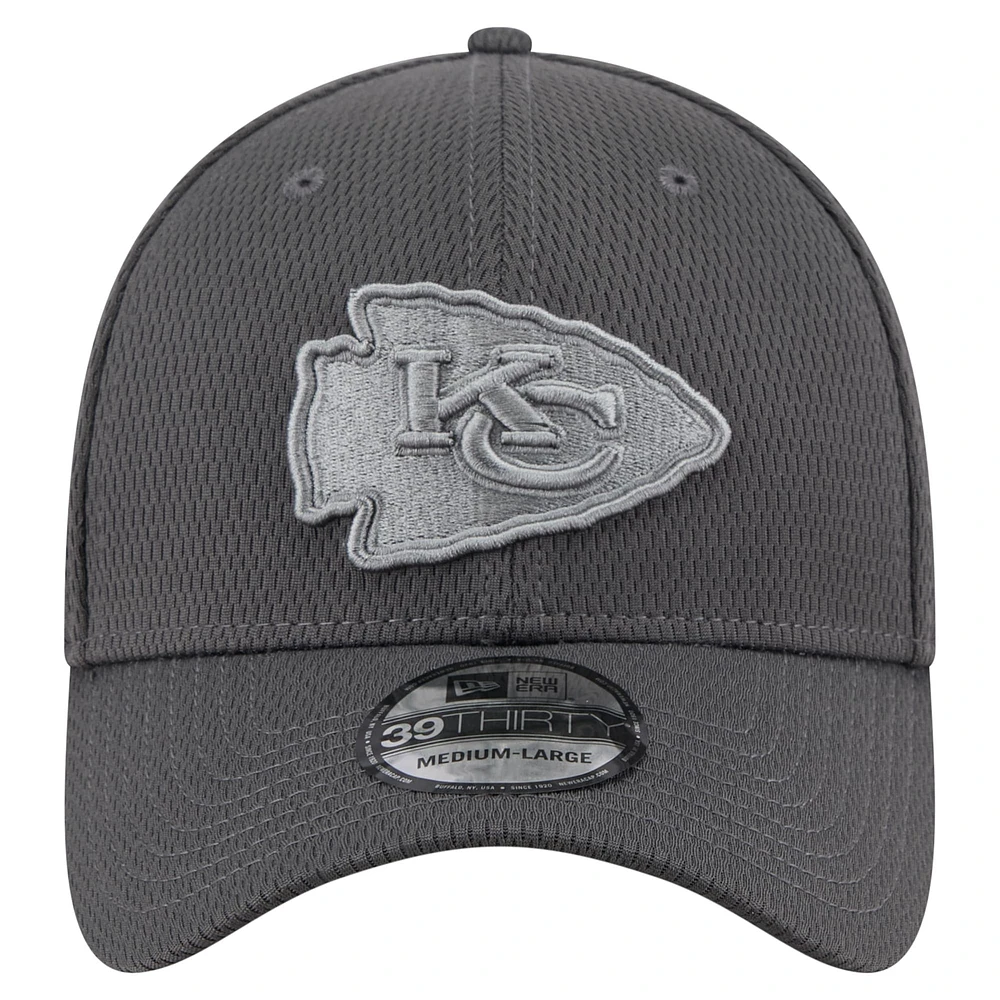 Men's New Era Graphite Kansas City Chiefs  Main 39THIRTY Flex Hat