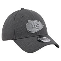 Men's New Era Graphite Kansas City Chiefs  Main 39THIRTY Flex Hat