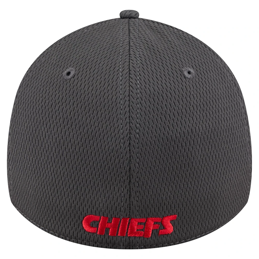 Men's New Era Graphite Kansas City Chiefs  Main 39THIRTY Flex Hat