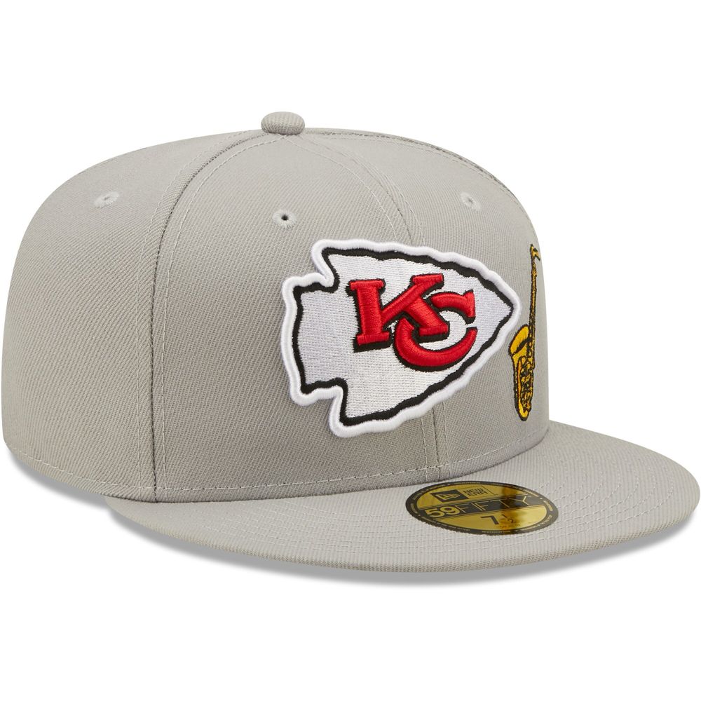 Men's New Era Gray Kansas City Chiefs Describe 59FIFTY Fitted Hat