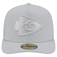 Men's New Era Gray Kansas City Chiefs Color Pack A-Frame 59FIFTY Fitted Hat
