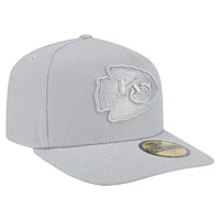 Men's New Era Gray Kansas City Chiefs Color Pack A-Frame 59FIFTY Fitted Hat