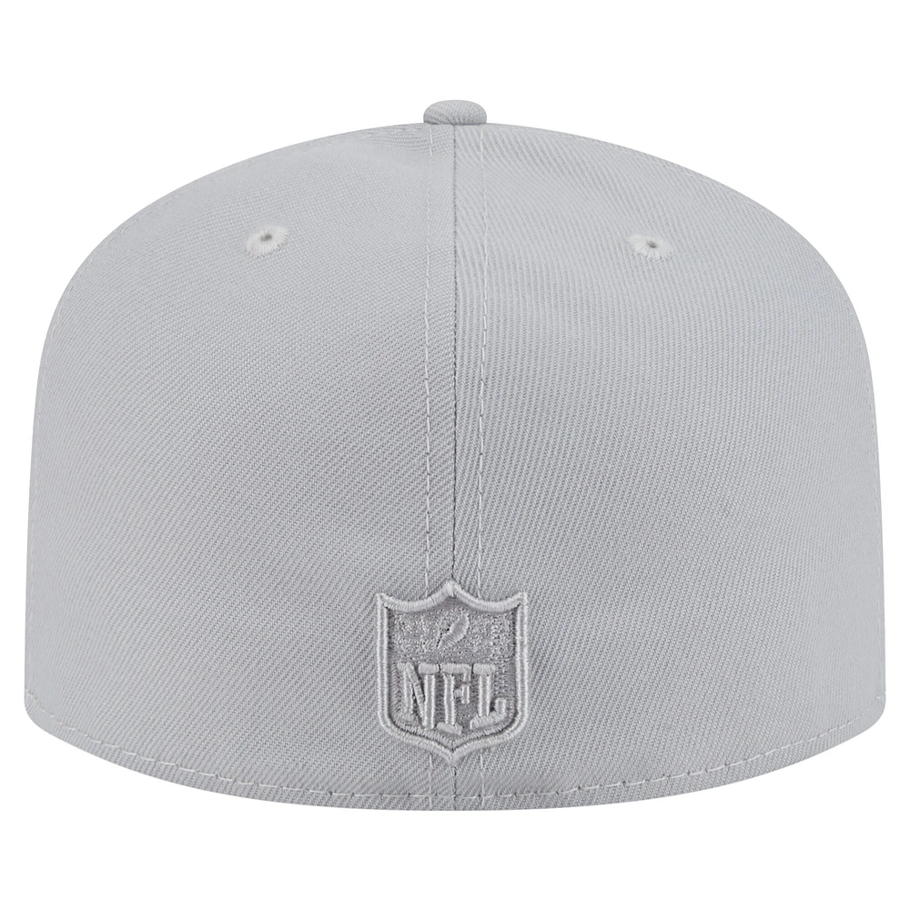 Men's New Era Gray Kansas City Chiefs Color Pack A-Frame 59FIFTY Fitted Hat