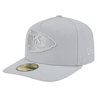 Men's New Era Gray Kansas City Chiefs Color Pack A-Frame 59FIFTY Fitted Hat
