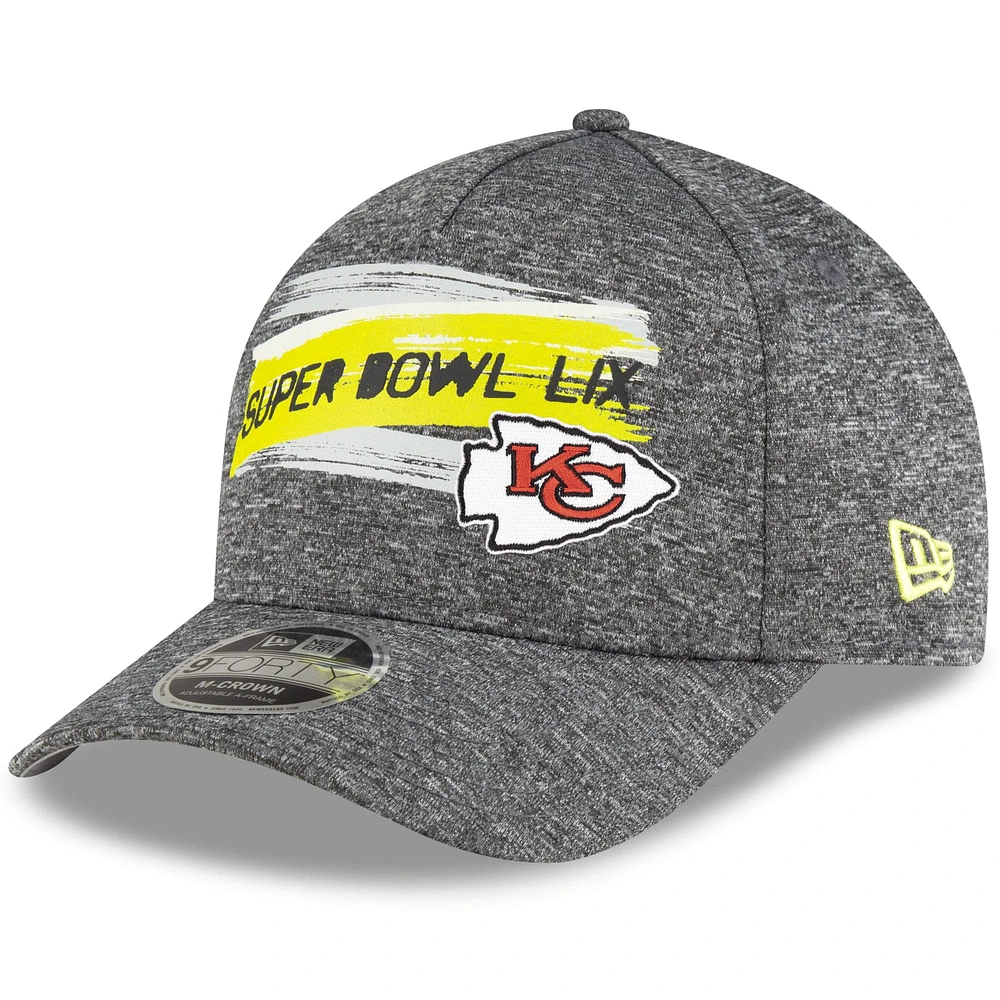 Men's New Era Gray Kansas City Chiefs Super Bowl LIX 9FORTY A-Frame Adjustable Hat