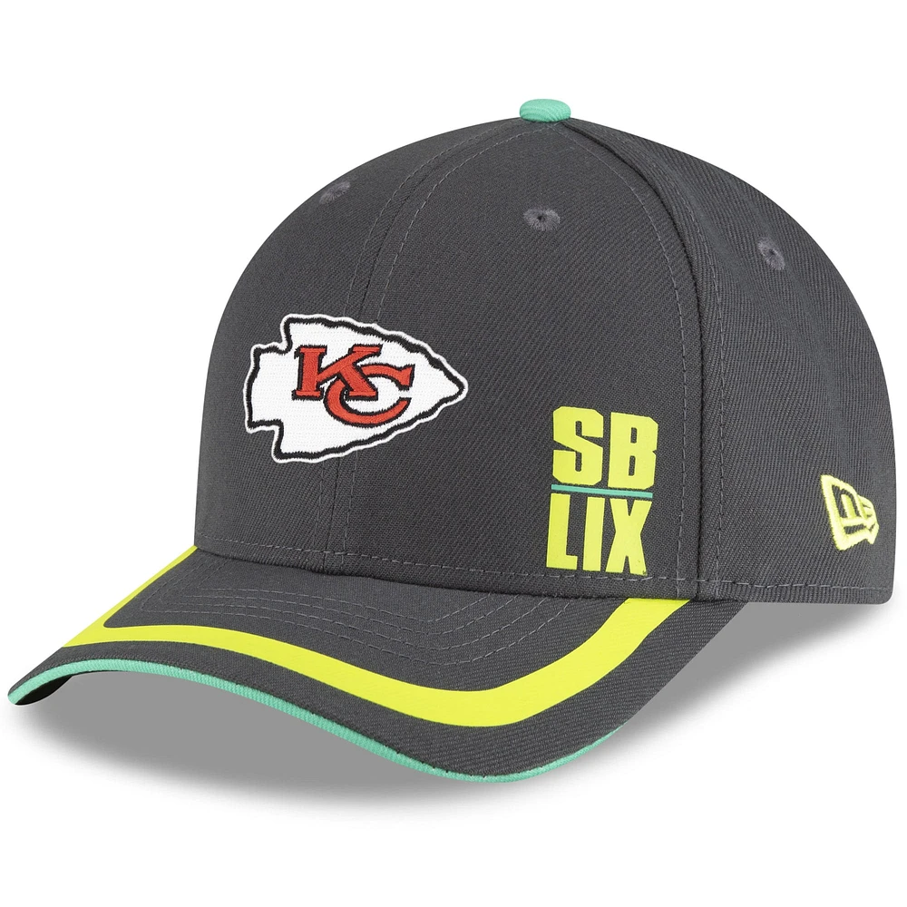 Men's New Era Gray Kansas City Chiefs Super Bowl LIX 9FORTY Adjustable Hat