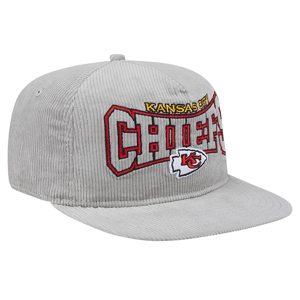 Casquette de golf à visière rabattable Kansas City Chiefs de New Era pour homme, grise