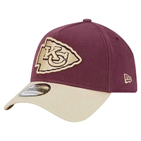 Casquette ajustable 9FORTY en moleskine pour homme Kansas City Chiefs de New Era, marron/beige