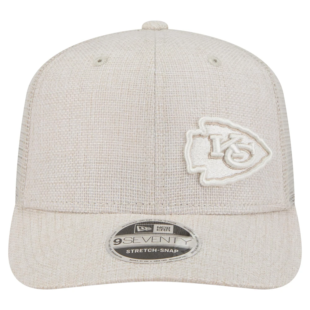 Men's New Era Natural Kansas City Chiefs Flawless 9SEVENTY Stretch-Snap Hat