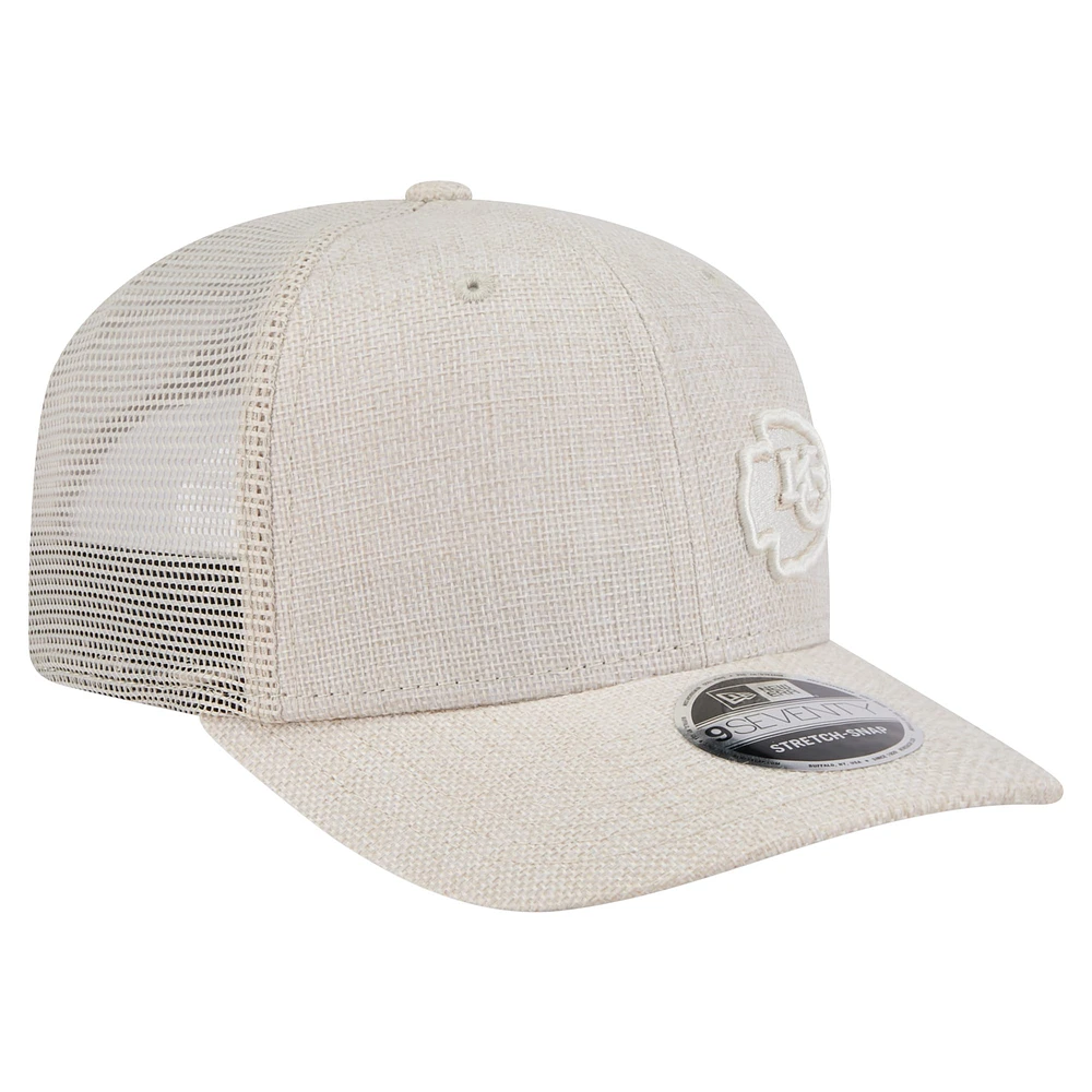 Men's New Era Natural Kansas City Chiefs Flawless 9SEVENTY Stretch-Snap Hat