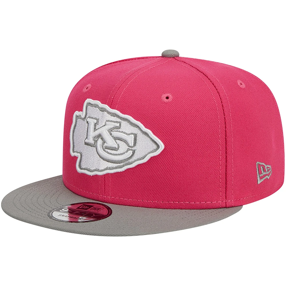 Casquette snapback 9FIFTY rose pour homme Kansas City Chiefs 2-Tone Colour Pack New Era