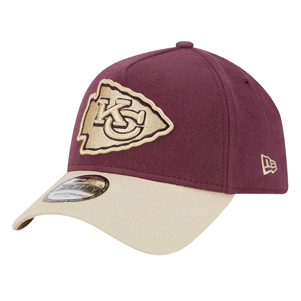 Casquette ajustable en moleskine injectée Kansas City Chiefs pour homme New Era violet