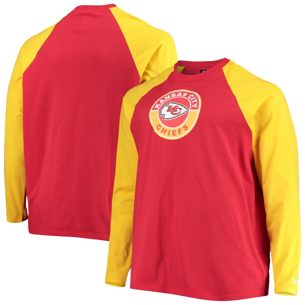 New Era Men's Red, Gold Kansas City Chiefs League Raglan Long Sleeve T-shirt