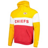 Men's New Era Red/Gold Kansas City Chiefs Colorblock Current Pullover Hoodie