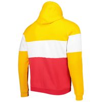 Men's New Era Red/Gold Kansas City Chiefs Colorblock Current Pullover Hoodie