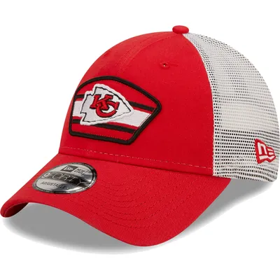 Kansas City Chiefs New Era Logo Patch Trucker 9FORTY Snapback Hat - Red/White