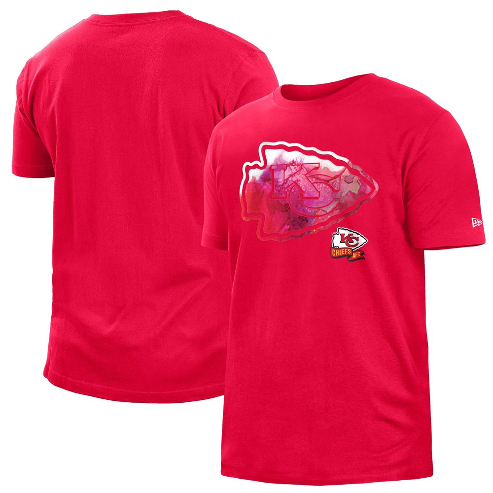 Men's New Era Red Kansas City Chiefs 2022 Sideline Ink Dye T-Shirt