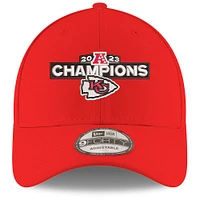 Casquette réglable 9FORTY New Era pour hommes des Kansas City Chiefs 2023 AFC Champions 9FORTY rouge