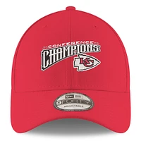 Men's New Era Red Kansas City Chiefs 2024 AFC Champions Replica 9FORTY Adjustable Hat