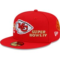 Men's New Era Red Kansas City Chiefs 2x Super Bowl Champions Count The Rings 59FIFTY - Fitted Hat