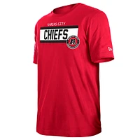 T-shirt à imprimé haute densité Kansas City Chiefs 3rd Down rouge New Era pour homme