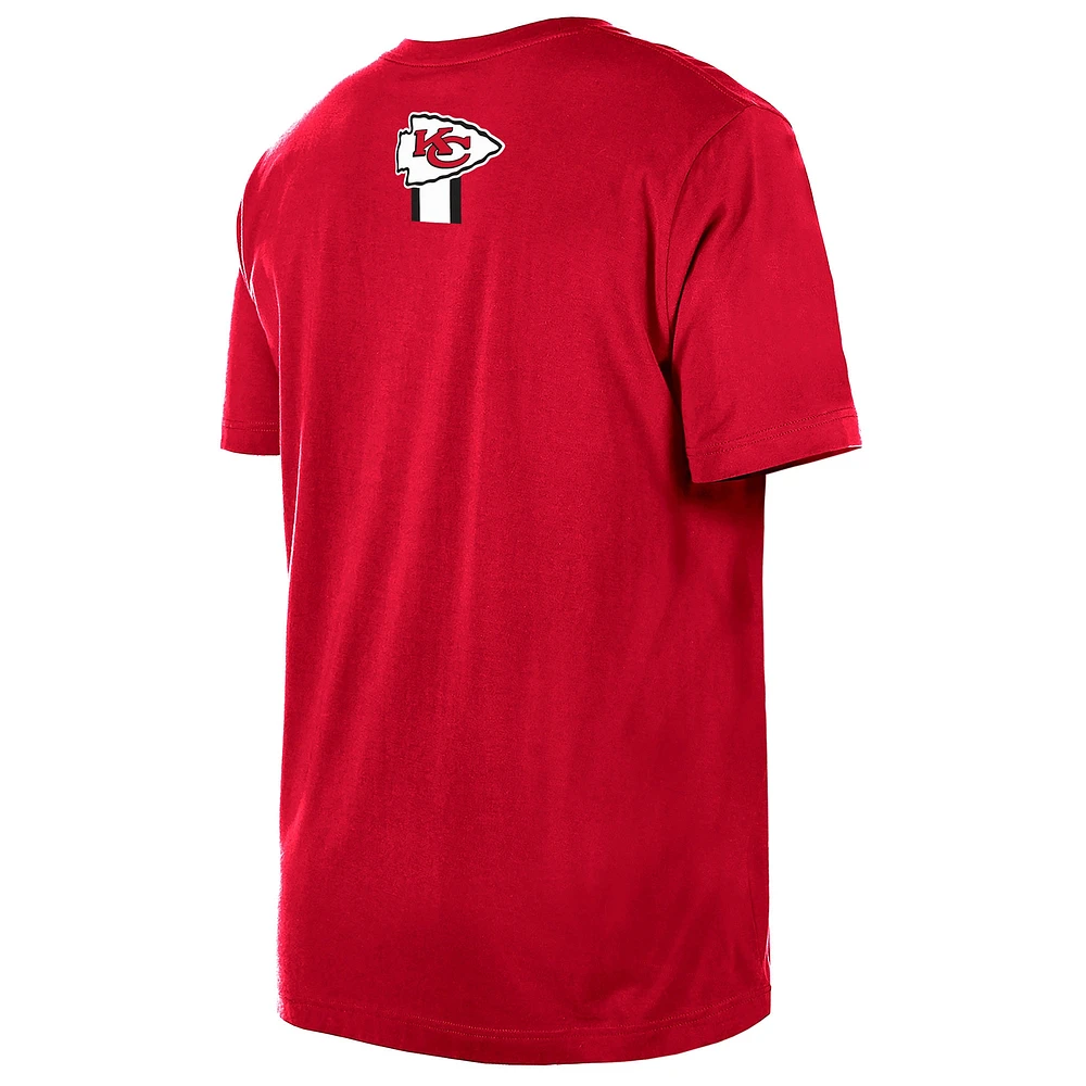 T-shirt à imprimé haute densité Kansas City Chiefs 3rd Down rouge New Era pour homme