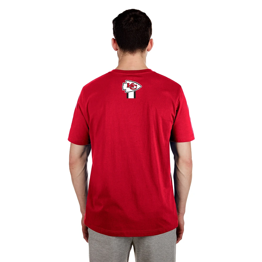 T-shirt à imprimé haute densité Kansas City Chiefs 3rd Down rouge New Era pour homme