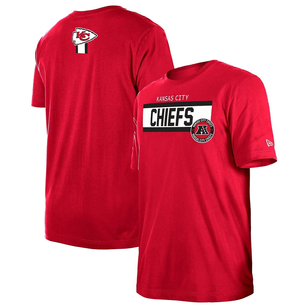 T-shirt à imprimé haute densité Kansas City Chiefs 3rd Down rouge New Era pour homme