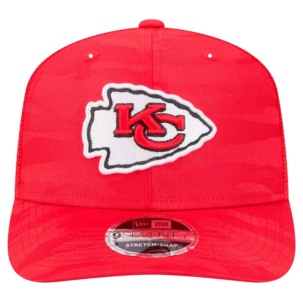 Men's New Era Red Kansas City Chiefs Adventure Camo Trucker 9SEVENTY Stretch-Snap Adjustable Hat