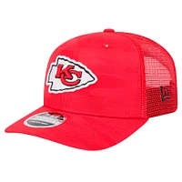 Men's New Era Red Kansas City Chiefs Adventure Camo Trucker 9SEVENTY Stretch-Snap Adjustable Hat