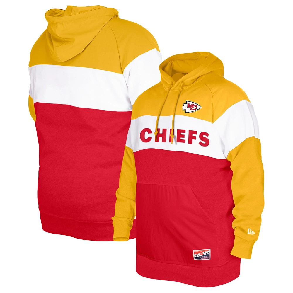 Sweat à capuche blocs de couleurs actuels Big & Tall des Chiefs Kansas City New Era rouge pour homme