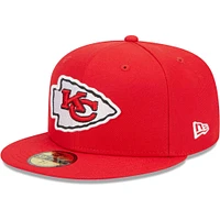 Casquette ajustée 59FIFTY avec sous-visière camouflage des Chiefs de Kansas City New Era rouge pour homme
