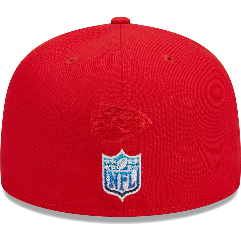 Men's New Era Red Kansas City Chiefs Gradient 59FIFTY Fitted Hat