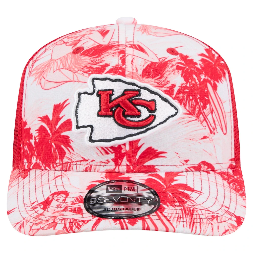 Men's New Era  Red Kansas City Chiefs Hula Trucker 9SEVENTY Adjustable Hat