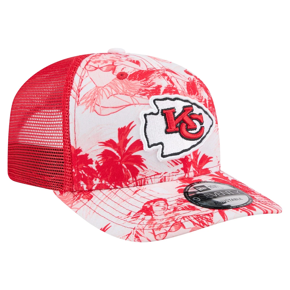 Men's New Era  Red Kansas City Chiefs Hula Trucker 9SEVENTY Adjustable Hat