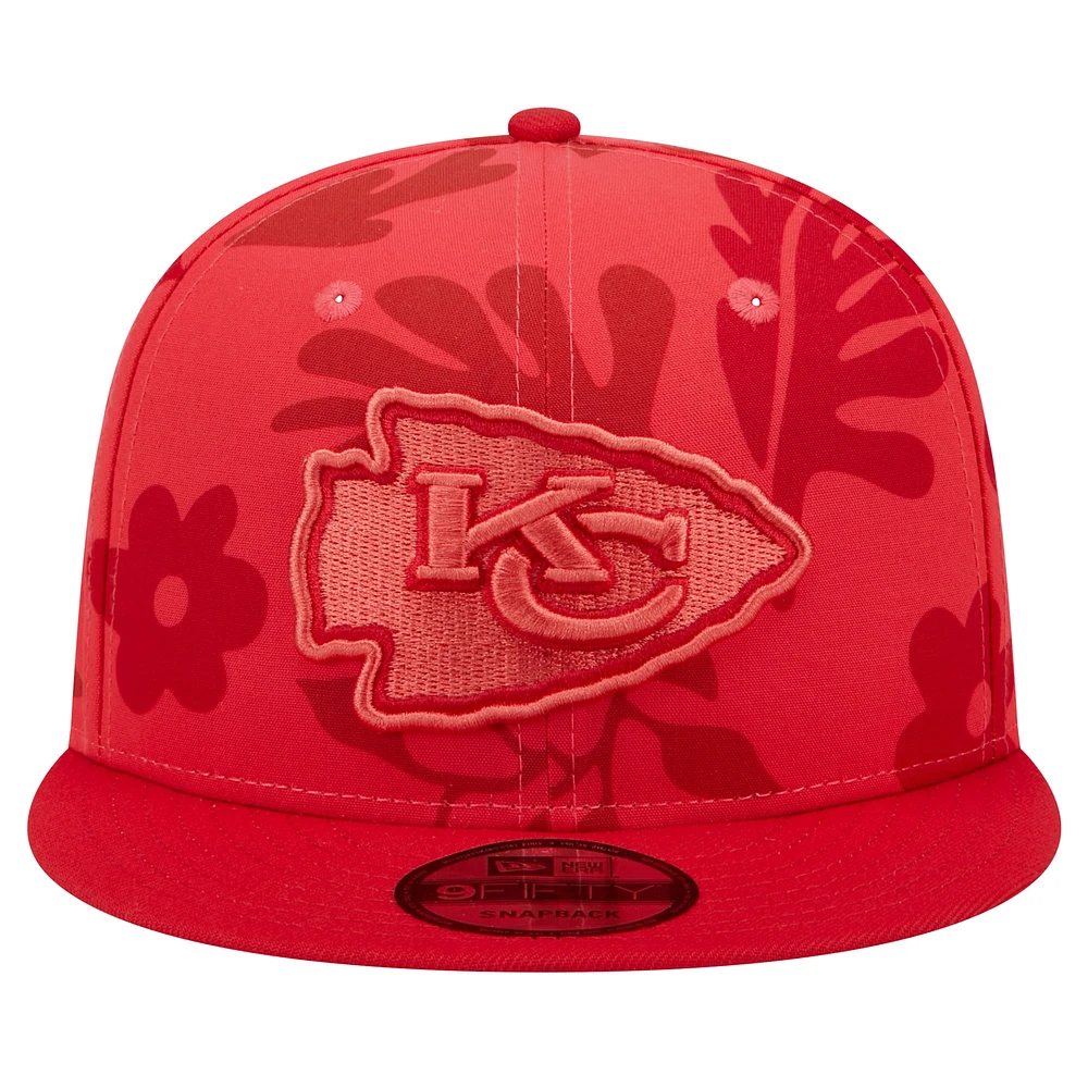 Casquette Snapback 9FIFTY à feuilles rouge des Chiefs de Kansas City New Era pour hommes