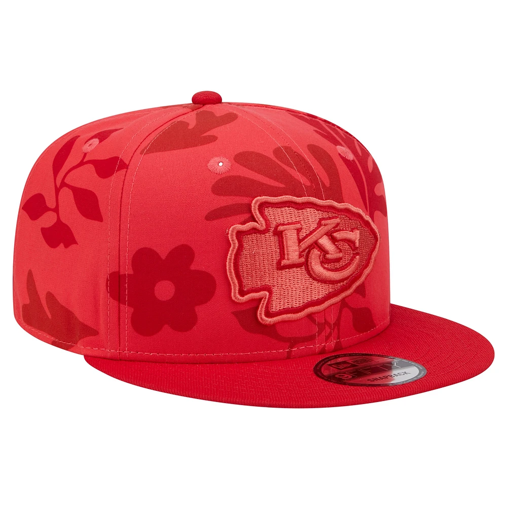 Casquette Snapback 9FIFTY à feuilles rouge des Chiefs de Kansas City New Era pour hommes