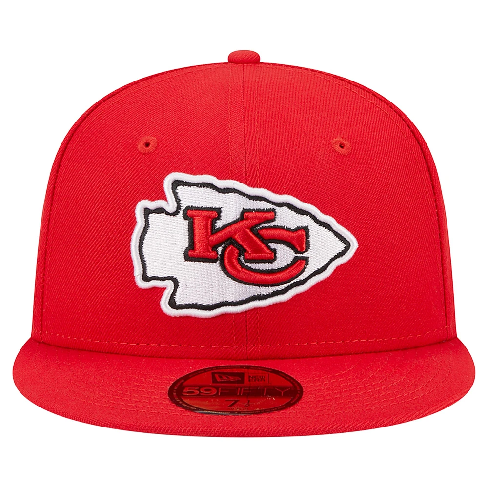 Casquette ajustée 59FIFTY Main des Chiefs de Kansas City New Era rouge pour homme