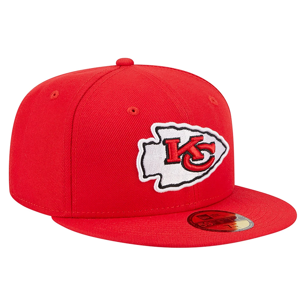 Casquette ajustée 59FIFTY Main des Chiefs de Kansas City New Era rouge pour homme