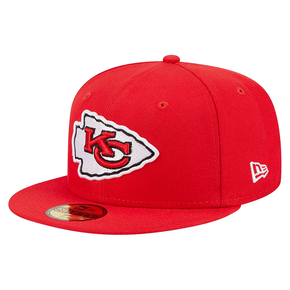 Casquette ajustée 59FIFTY Main des Chiefs de Kansas City New Era rouge pour homme