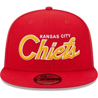 Men's New Era Red Kansas City Chiefs Main Script 9FIFTY Snapback Hat