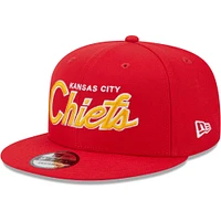 Men's New Era Red Kansas City Chiefs Main Script 9FIFTY Snapback Hat