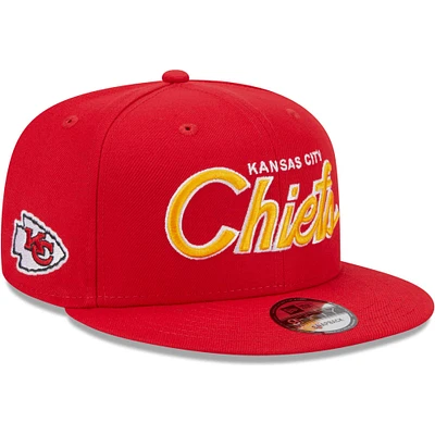 Casquette 9FIFTY Snapback rouge Kansas City Chiefs Main Script New Era pour homme